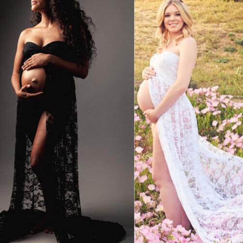 Couples Maternity Photography Lace Dress Props Maxi Maternity Gown Fancy shooting photo summer pregnant dress Plus Size