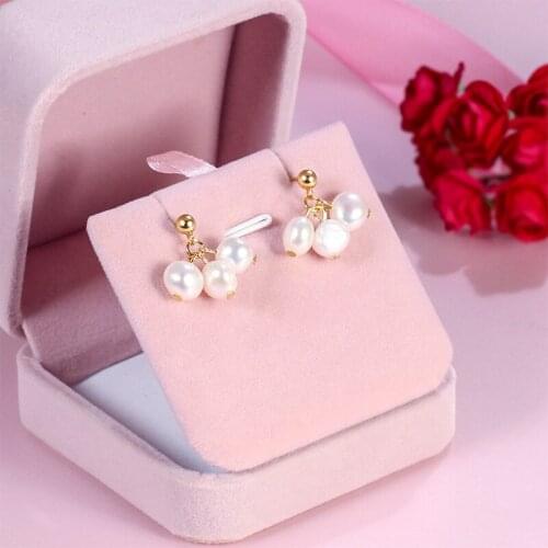 Liemjee S925 Silver Irregular Pearl 3 In 1 Earrings All-Match Fashion Jewelry For Women Feature Namour Charm Gift All Seasons
