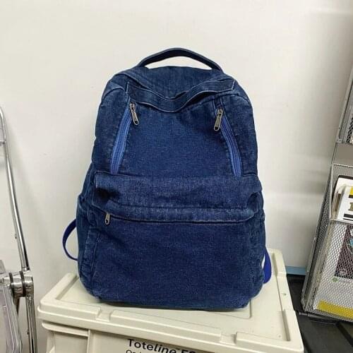 Fashion Men Womens Daily Denim Backpacks for Laptop School Backpack for Boys Girls Unisex Outdoor Travel Rucksacks K076