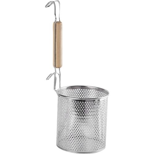 Stainless Steel Pasta Basket Mesh Spider Food Noodle Strainer, Fine Mesh Skimmer, Restaurant Kitchen Cooking Tools, Set of 2