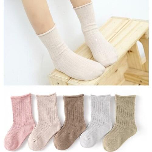 5 Pairs/lot Children Socks Boy Girl Cotton Fashion Breathable Socks Autumn And Winter Cotton Socks Fit For 1-12 Year old