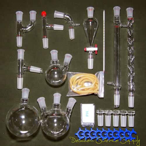 New advanced Chemistry Lab Glassware Kit With 24/40 Glass Ground Joint,29PCS
