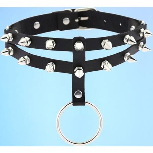 New Fashion Women Punk metal Choker necklace Silver color Spike Rivet Leather Gothic Collar Women Chocker Emo Dark accessories