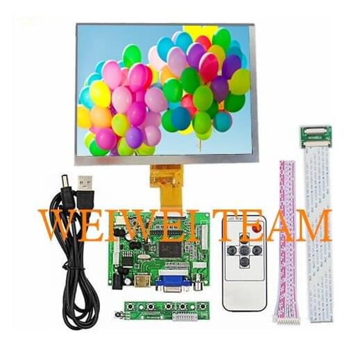 /VGA/AV Control Driver Board + 8"inch HE080IA-01D 1024*768 IPS high-definition LCD Display For Raspberry Pi
