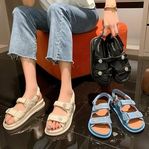 Clogs Wedge Sports Womens Sandals Muffins shoe All-Match Heel Shoe Thick 2021 Summer Suit Female Beige Med Platform Flat Comfor