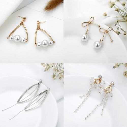 Crystal Long Chain Drop Earrings For Women Gold Color Plated Fairy Heart Earrings Wedding Trendy Accessories Gifts