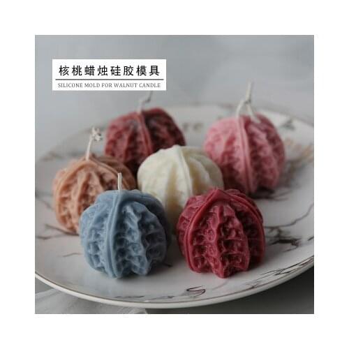 PRZY Walnut Candle Mould Silicone Mold Soap Molds Gypsum Chocolate Scented Candle Molds Cake Mould Clay Resin Silicone Rubber