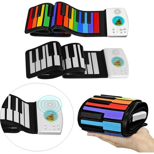 Roll Up Piano Foldable Piano 49Keys Piano Silicone Keyboard Built-in Battery