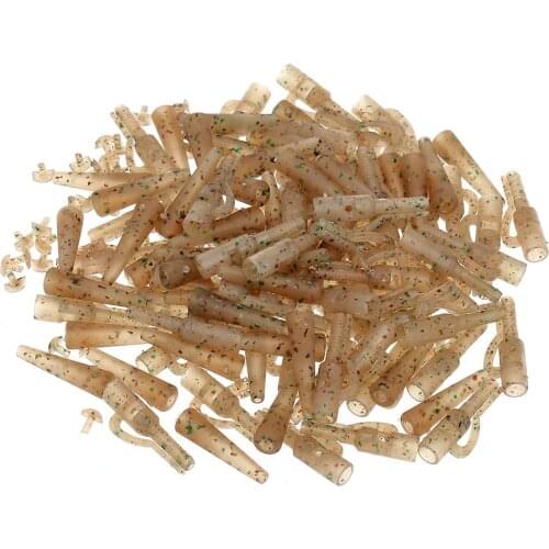 50 Sets Outdoor Safety Lead Clips Carp Fishing Tackle Accessories Safety Lead Clips with Pins Tail Rubber Tubes Pesca