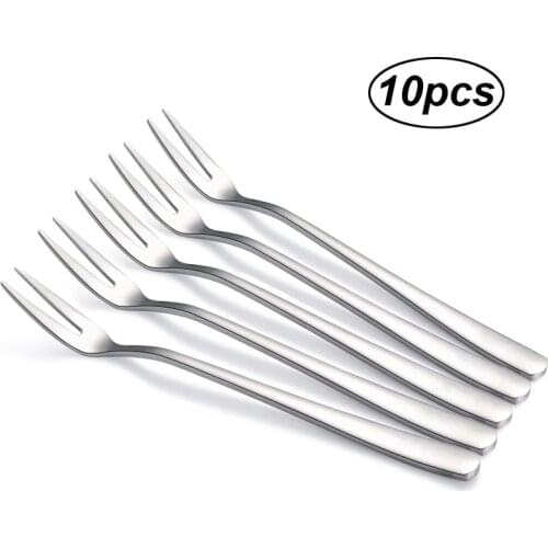 Stainless Steel Fruit Fork 13cm Two-tine Snack Cake Dessert Forks Home Tableware Cafeteria Flatware Fruit Fork Kitchen Accessory