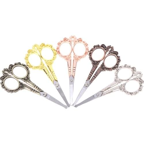 Vintage Floral Pattern Scissors Cutter Seamstress Scissors Sewing Fabric Tool