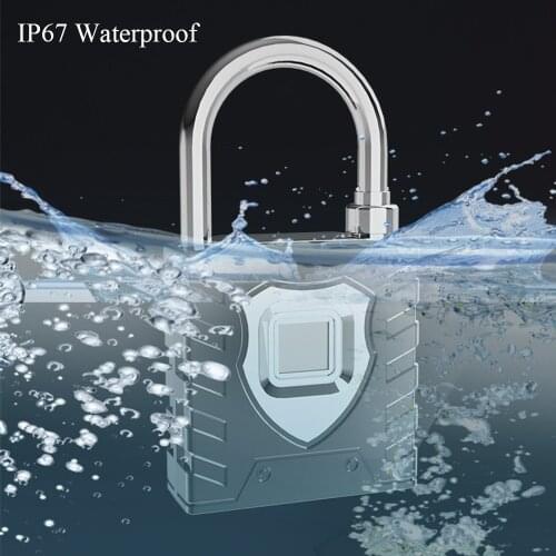 DC3.7V Rechargeable Anti Theft Fingerprint Padlock Outdoor IP67 Waterproof Door Lock Phone APP Interlock Smart Password Lock
