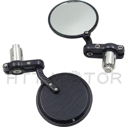 7/8" Bar End Mirrors For Aprilia Vespa Kymco Piaagio AGUSTA KTM BMW carbon Fiber Aftermarket Free Shipping Motorcycle Parts