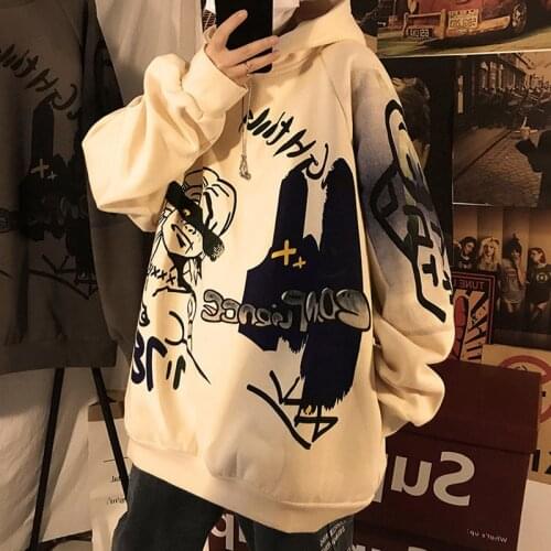 Womens Hoodie Autumn Fashion Loose Casual Hoodie Couples Sweater Hip Hop Sweatshirt Goth Clothes Printed Oversized Sweatshirt