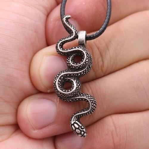 Witch Snake Necklace Serpent Pendant Amulet Magic Gothic Pagan Jewelry For Women