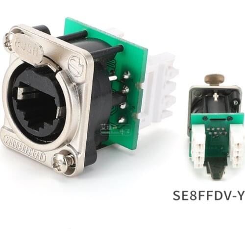 1Pcs SE8FFDV-Y data Five categories RJ45 network XLR plug D-type socket with IDC stamping terminal crimp installation type HIFI