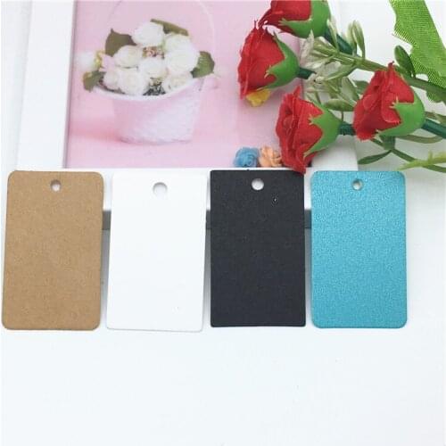 100pcs 5x3cm Various Colors Mini Cute Square/Scallop Head Small Hanging Card DIY Blank Price Card Wedding Party Decoration Label