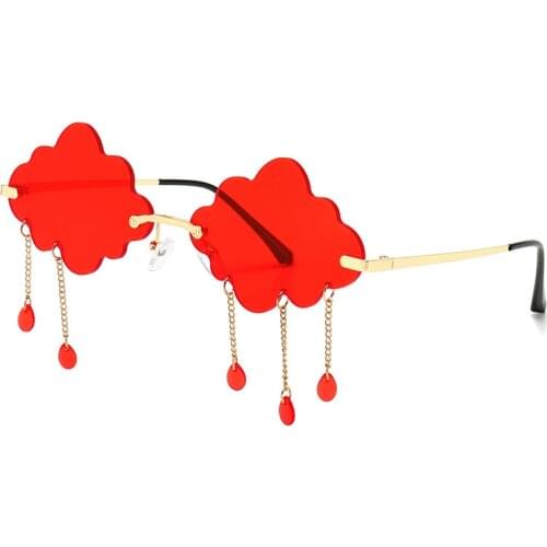 2021 Vintage Clouds Tassel Steampunk Sunglasses Fashion Rimless Driving Glasses Women Men Frameless Punk Glasses Shades UV400