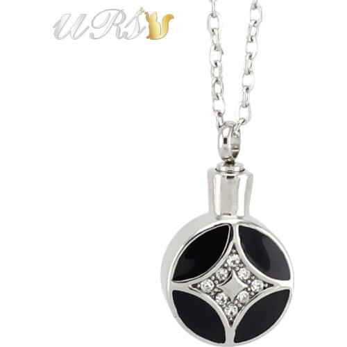 316L stainless steel essential oil jewelry urn cremation necklace pendant perfume locket with o-shaped chain