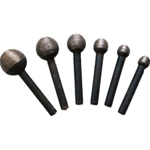 Free shipping 6pcsDiamond Spherical Grinding Head Cut and Grind Various Stones Diamond Grinding Head Round Spherical