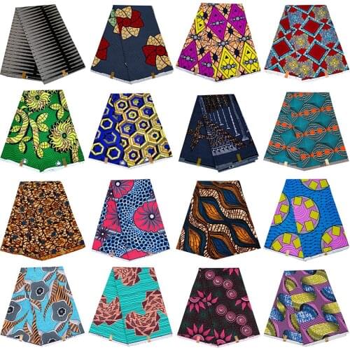 Ankara African Prints Batik Pagne Imitation Wax Fabric Africa Sewing Wedding Dress Crafts Material 100% Polyester High Quality