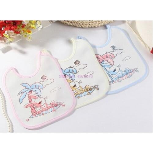 DHL 500pcs Newborn Cotton Cartoon Girls Boys Baby Bibs Gift Towel Feeding Stuff Burp Cloth Waterproof accessories