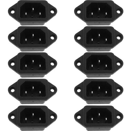 Electrical Equipment & Supplies 10 Pcs IEC 320 C14 Male Plug 3 Pins PCB Panel Power Inlet Socket Connector Hot