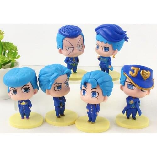 6pcs/set 7.5-8cm JoJos Bizarre Adventure Blue Style Figurine PVC Model Collectible Figure Toys Dolls