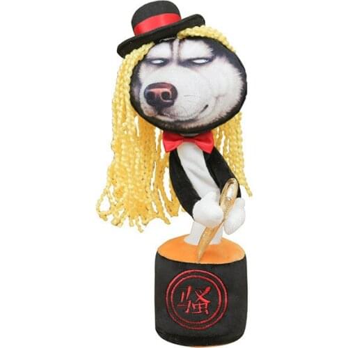 Hot Sale Super Funny Singing Dancing Shaking Body Enchanting Husky Soft Plush Potted Creative Electric Dog Pet Toys
