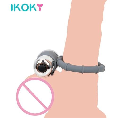 IKOKY Vibration Cock Rings Penis Rings Clitoris Stimulator Single Frequency Vibrator Silicone Sex Toys for Men Delay Ejaculation