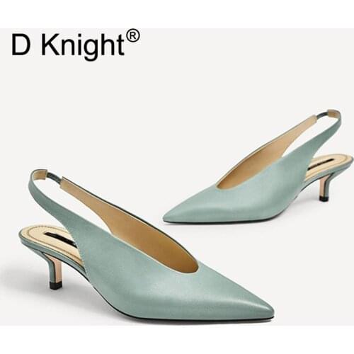 Korean V-Mouth Small Thin High Heels Sandals Women Sexy Pointed Toe Single Shoes 2020 Summer New Back Empty Roman Sandals Ladies