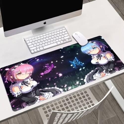 Re Zero Mause Pad Mouse Kawaii Gamers Accessories Keyboard Desk Mat Pads Large Rug Mats Gaming Computer Varmilo Xxl Gamer Carpet