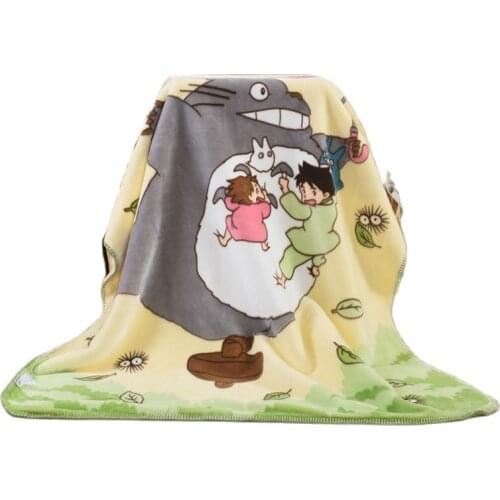 Ghibli Totoro My Neighborhood Totoro Soft Blanket Plush Kids Coral Fleece Throw Blanket Travel Bed Sheet Quilt Sofa 140x110cm