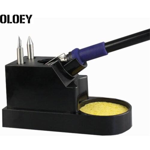 Soldering Iron Stand Holder Stander Iron Tip Clean Ball Sponge Electric Iron Rosewood Soldering Iron for T12 TS80 TS100 SH72 Kit