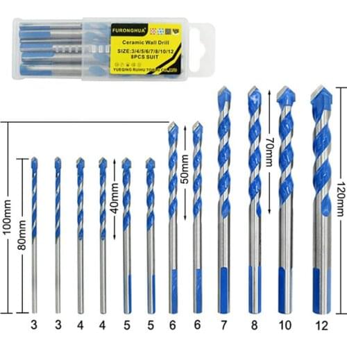 Tungsten Carbide Drill Bit Set, Drill Bits for Porcelain Ceramic Tile,Concrete,Brick Wall,Glass,Plastic,Iron,Wood & Marble