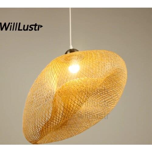 Willlustr irregular bamboo pendant light wood suspension lamp Bicorne design lighting hanging lamp hotel restaurant nordic