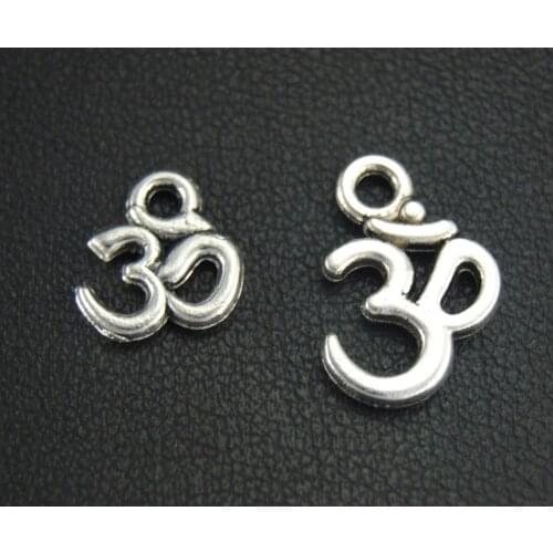 50pcs Metal Alloy OM Aum Ohm Mantra Sign Charm Pendant Fit DIY Jewelry Making A13/A1855