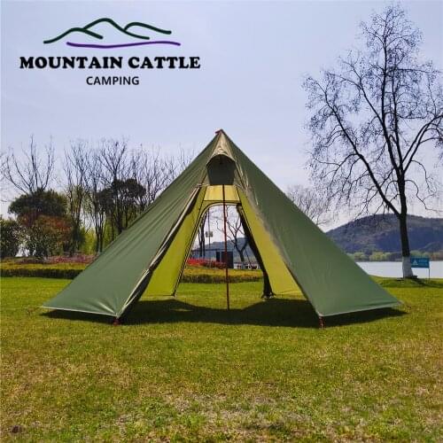 Extra Large Pyramid Tent Height 220cm Ultralight Backpacking Tent Outdoor Awnings Shelter Tent 4-5 Person Camping Teepee Tent
