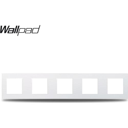 Wallpad S6 DIY Quintuple 5 Way White Brushed PC Panel For Wall Switch Socket Imitating Aluminum Plate Free Combination, 430*86
