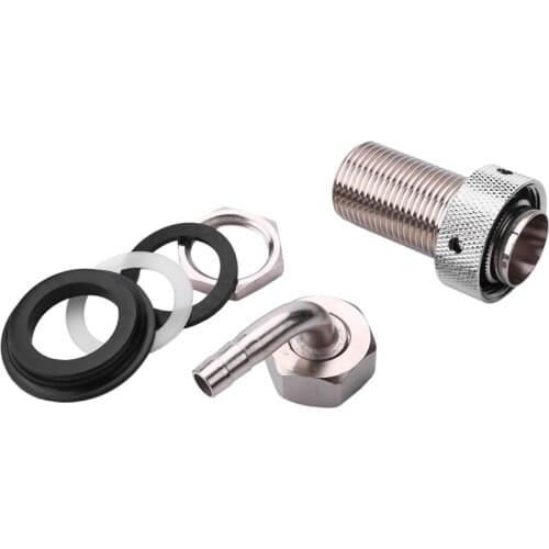 Beer Tap Faucet Shank with 8mm Barber Elbow, Chrome Plate Brass Shank G5/8 for Adjustable Tap Draft Beer Dispenser Home Brewing