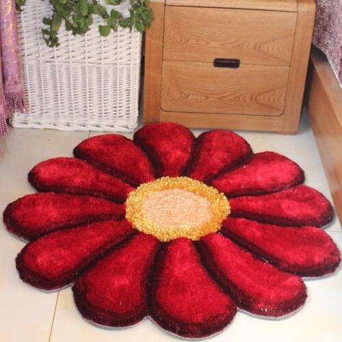 Multicolor Red/Pink 3D Flower Pattern Rug Acrylic Thicken Carpets For Living Room Bedroom Computer Rug Mats Chair Kids Room Area