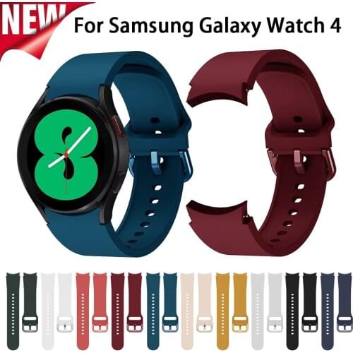 20mm WatchBand Silicone Strap For Samsung Galaxy Watch 4 40mm 44MM /Galaxy 4 Classic 42mm 46mm Original Smart Wristband Bracelet