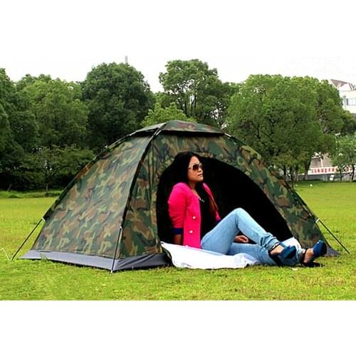 FIRECLUB Outdoor Camouflage Portable Two 2 Person Camping Tents Easy to Set Up Fast Ultra Light Weight