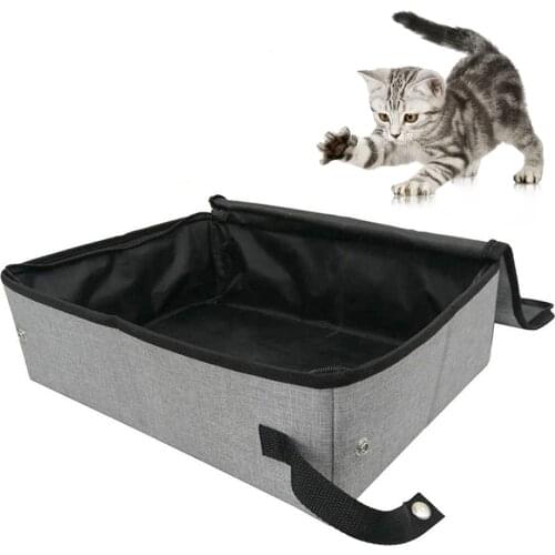 Waterproof Folding With Cover Oxford Cloth Cat Litter Box Home Outdoor Camping for Home/Business Trip Easy Clean Pet Suplies