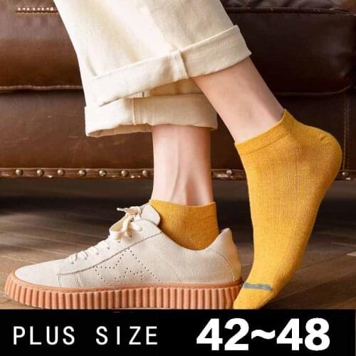 Plus Size Mens Socks Low Cut Candy Solid Color Slippers Branca Cotton Mens Calcetines Summer Invisible Low Thin Ankle Socks Sox