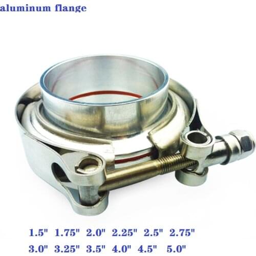 ZUCZUG1.5-4.0" Stainless steel V band clamp with sealing ring Aluminum flange kit for exhaust pipe clamps