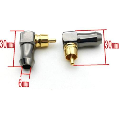 1pcs RCA Right Angle Male plug Audio Video adapter