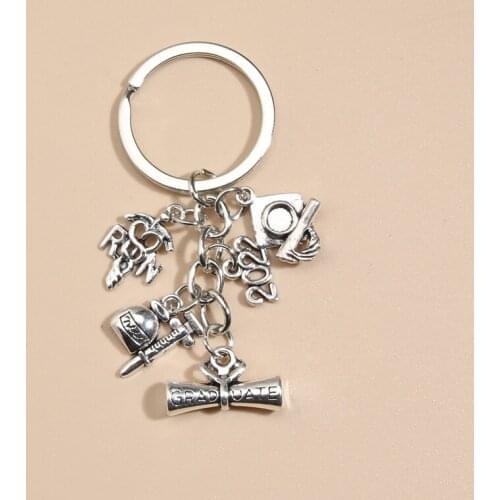 1Pc Handmade Graduation Certificate Bachelor Hat Keychain Making School Graduation Gift Keyring Jewelry Supplies