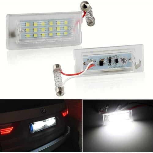 2PCS CANBUS Car LED Number License Plate Light For All Car E53 X5 1999-2003 E83 X3 03-10 NJ88 Trunk Bulbs 6000K White DC12V Lamp