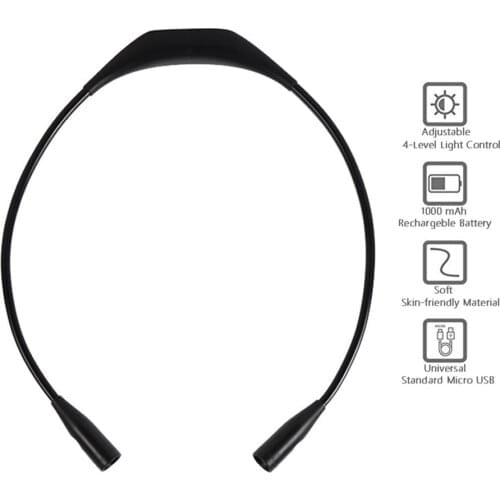 2020 Lightweight Book Light Flexible Handsfree Lamp Rechargeable Reading Lamps Novelty Led Night Light Flashlight Lampe